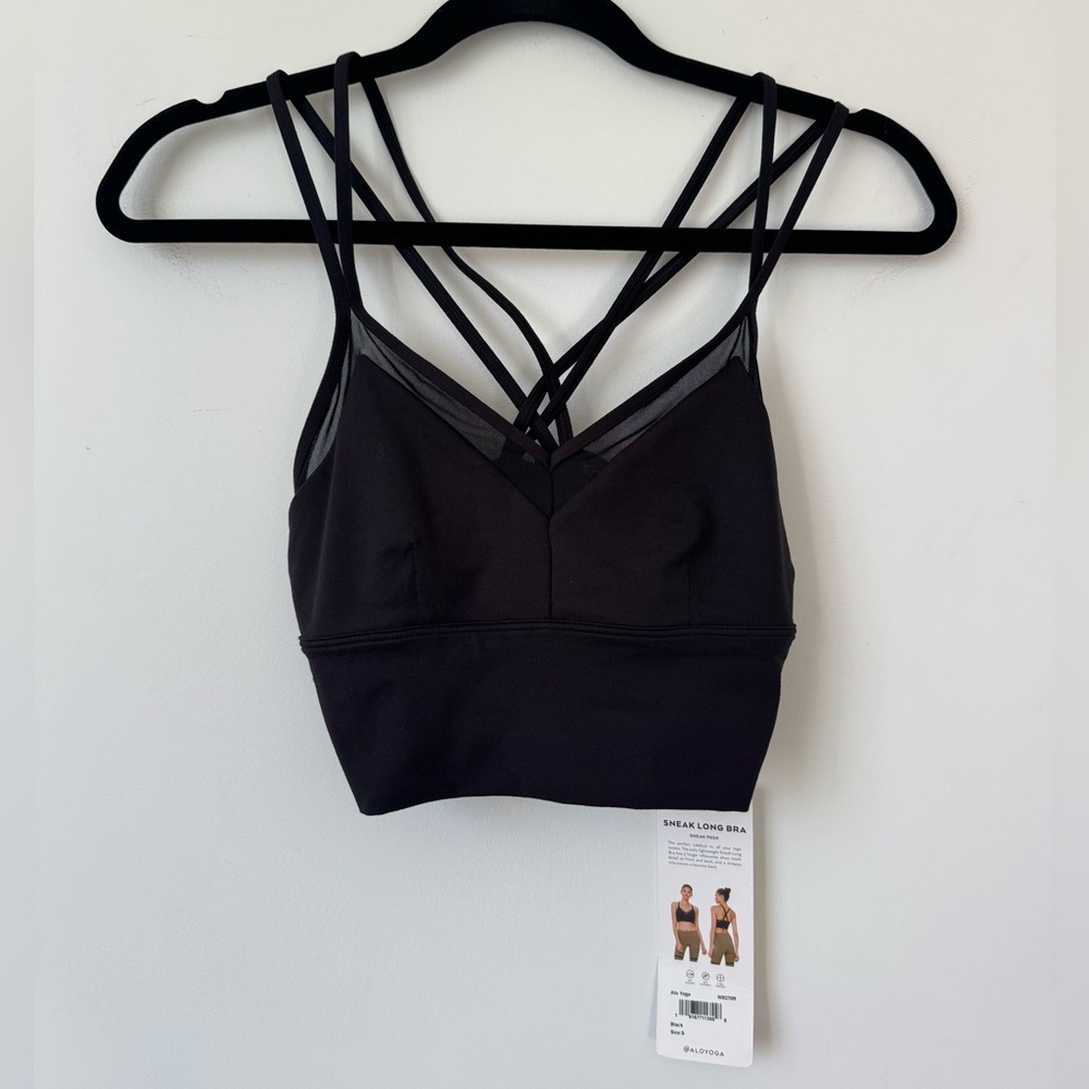Alo Yoga Sneak Long Bra in Black - Size S - Picture 10 of 14